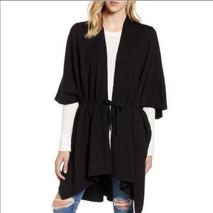 All saints ruanna poncho belted cardigan black